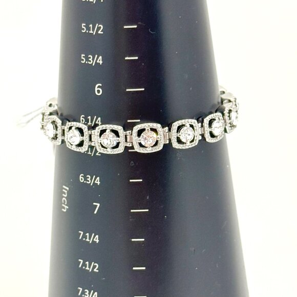 Swarovski Crystal Bracelet Silver-Tone Stainless Steel Adjustable - NWT - Picture 10 of 11